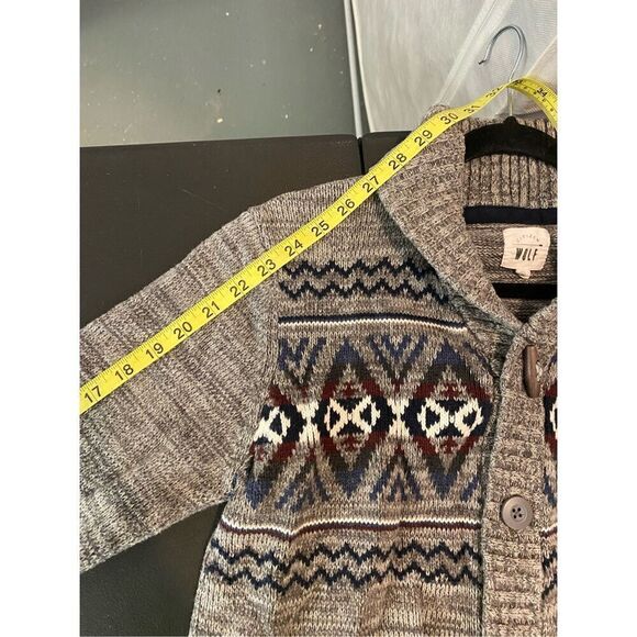 Citizen WOLF Shawl Neck Gray Cardigan Men’s Size Medium - Picture 8 of 15
